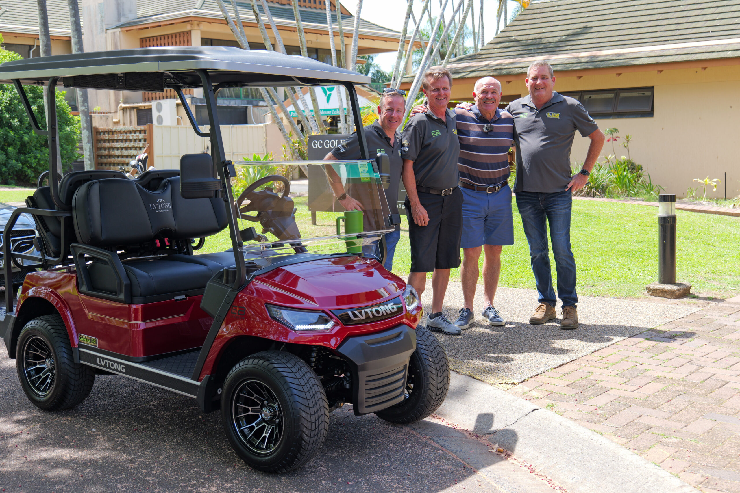 electric golf cart christmas gift with big red bow