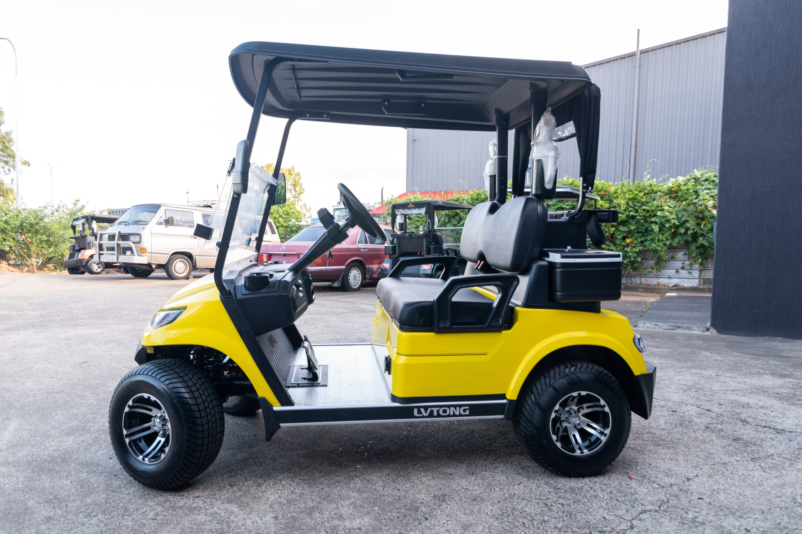 owning a golf cart australia golfer driving electric cart